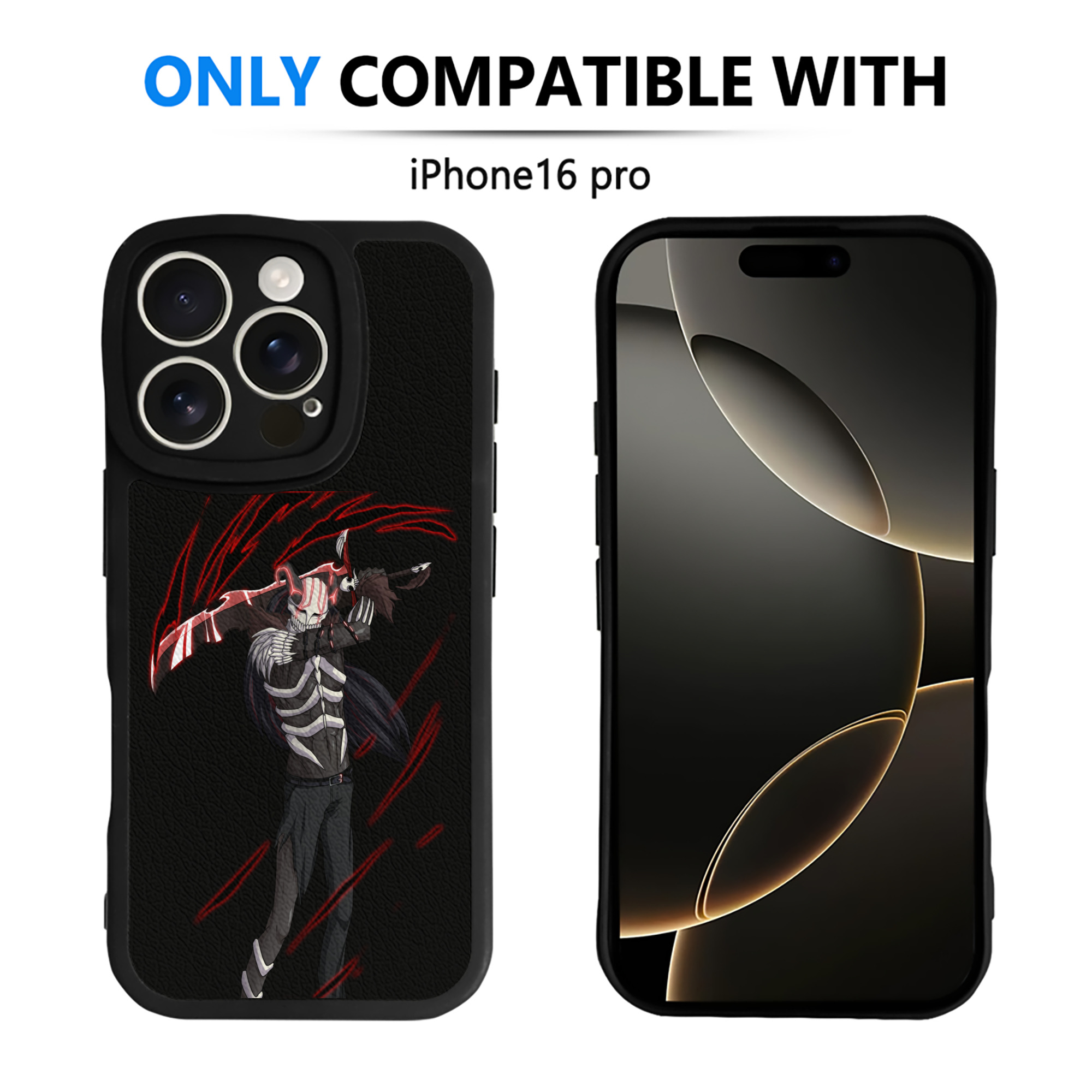 ブリーチ 黒崎一護（くろさき いちご）BLEACH Kurosaki Ichigo 【iPhone 16シリーズ対応】シリコンスマホケース（レザー調） 材質：シリコン